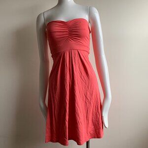 Sauvage Coral pull on cover up strapless bandeau dress